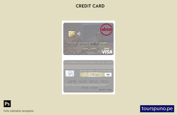 listo para imprimir plantilla de tarjeta de débito visa Seychelles Absa Bank Sey